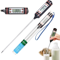 Digitális konyhai hőmérő LCD-kijelzővel és rozsdamentes acél szondával