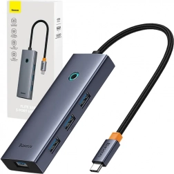BASEUS UltraJoy USB‑C elosztó 5 az 1-ben HDMI 4K-val és 4× USB 3.0-val, szürke