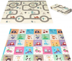 Oktató habszőnyeg, kétoldalas, összecsukható, nagy táska