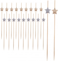 Bambusz fogvájók csillagokkal 12 cm, 20 db