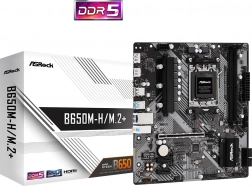 ASRock B650M‑H/M.2+ mATX alaplap AMD AM5-höz DDR5-tel, HDMI‑vel és DisplayPorttal