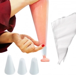 Cukrász habzsák cserélhető fejekkel, 35 cm, 12 darabos készlet