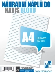 Utántöltő karis-blokkhoz A4, vonalas, 100 lap