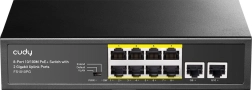 Cudy 8 portos PoE+ kapcsoló 2 gigabites uplink porttal