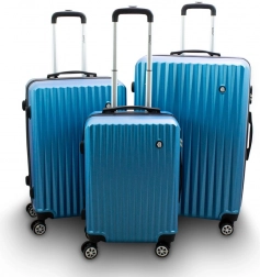 BARUT 3 darabos bőröndszett – kék kemény héjazat