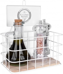 Fehér fém konyhai polc 21 × 12,5 × 24 cm