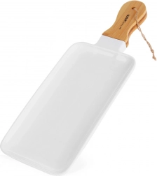 NAVA TERRESTRIAL 40,5 cm-es porcelán szervírozótányér bambusz nyéllel