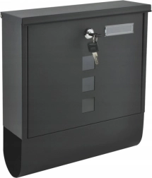 Antracitszínű acél postaláda zárral
