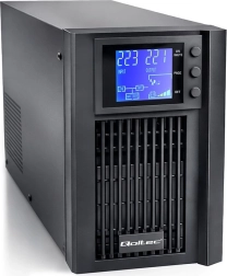 Qoltec UPS tartalék tápegység 1 kVA 800 W tiszta szinuszhullámmal, AVR-rel és LCD-vel