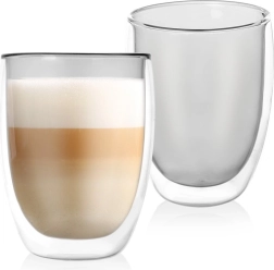 Duplafalú termosz pohár lattéhoz DOUBLE 370 ml, 2 db
