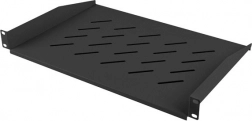Univerzális 1U polc 19" rackhez, 483 × 315 mm, fekete