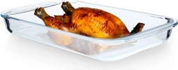 Üvegből készült, hőálló tepsitál 39,5 × 24 × 5 cm, 3 l