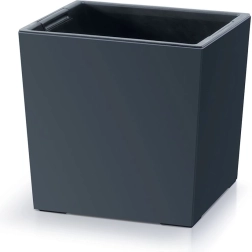 Urbi Square Low virágtartó betéttel, 30 cm, antracit