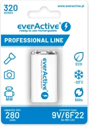 EverActive 9V 320 mAh Ni-MH akkumulátor használatra kész