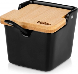 Kerámia cukortartó bambusz felnyitható fedéllel 250 ml, fekete