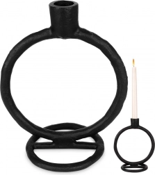 Fekete alumínium gyertyatartó 19 cm