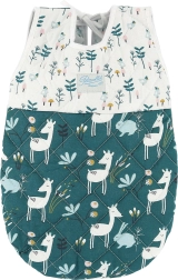 Hálózsák 36–40 cm-es babához, PETITCOLLIN, zöld–fehér