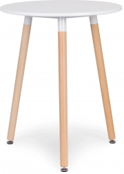 modernhome skandináv kerek asztal 60 cm, fehér lap és bükk lábak