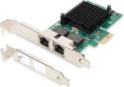 PCI Express hálózati kártya 2x RJ45 Gigabit 10/100/1000Mbps alacsony profillal