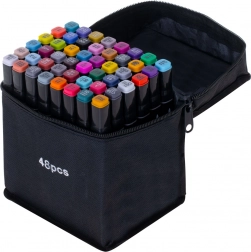 Kétvégű alkoholos markerek tokban, állvánnyal – 48