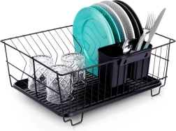 Fekete edényszárító 40 × 33 × 17 cm