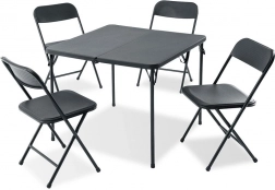 Összecsukható kerti szett 5 részes fém asztallal és 4 székkel