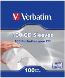 Papír CD-tasakok ablakkal, 100 db, VERBATIM