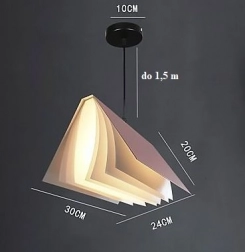 Stílusos függőlámpa – könyv, rózsaszín