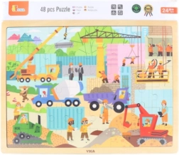 Fa puzzle 48 darabbal – építőgépek