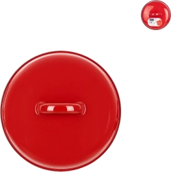 Zománcozott fedő peremmel 15 cm piros