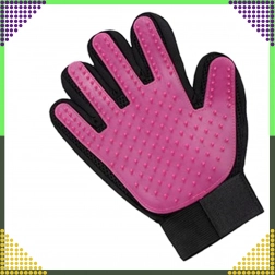 Szőrápoló és masszázs kesztyű kutyáknak és macskáknak – rózsaszín szilikon