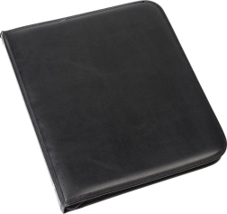 Diplomatatáska A5 matt fekete 4 gyűrűs mechanikával