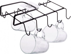 Fém bögretartó polc alá, fekete