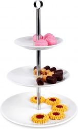 Porcelán háromszintes szervírozó állvány, 25,5 cm