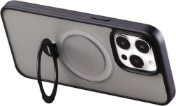 Mágneses védőtok állvánnyal iPhone 15-höz – grafitfekete