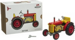 Zetor traktor piros, műanyag felnikkel, kulcsos felhúzással 1:25