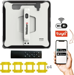 Webber robotikus ablaktisztító alkalmazással és tartállyal