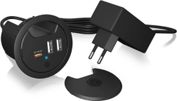 IB-HUB1407 3 portos asztali töltő, 2x USB-A, 1x USB-C, 60 mm-es nyílás