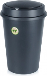 Műanyag szemetes billenő fedéllel, 47 l, fekete