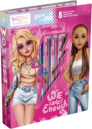 Kreatív Készlet Jegyzetfüzet + 8 Toll Wow Generation