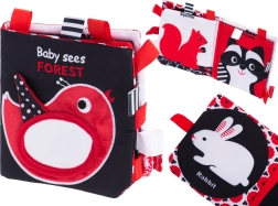 Kontrasztos textilkönyv csecsemőknek, az erdő