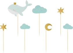 Muffindíszek – bálna, 7 darabos készlet