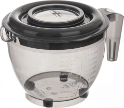 Keverőtál fedővel és mérőskálával, 2,5 l, szürke