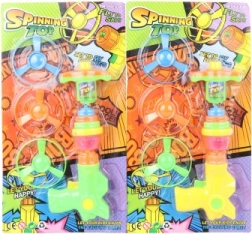 Elemes pisztoly repülő rotorokkal és színes pörgettyűvel