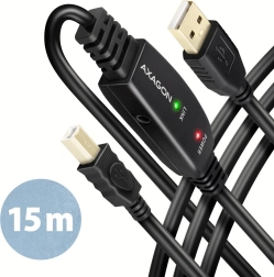 USB 2.0 A-M na B-M Aktív kábel-erősítő 15m