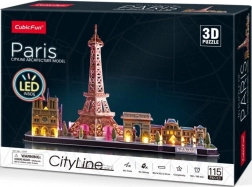 világító 3D puzzle CityLine panoráma Párizs, 115 darab