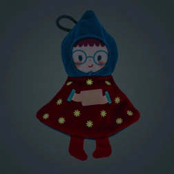 Karácsonyi plüss dekoráció – piros manólány Lilli