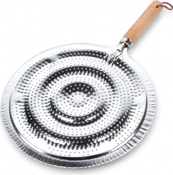 Fém lángelosztó gáztűzhelyhez, 21 cm, fa nyéllel