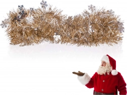 Karácsonyi füzér 2 m ezüst–pezsgő HOME DECOR