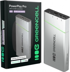 GREENCELL PowerPlay Pro 20800 mAh 65 W PD gyorstöltésű powerbank